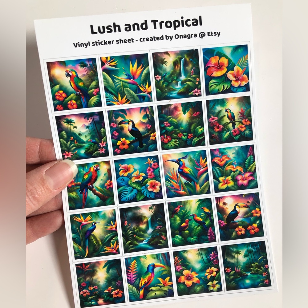 🛍️5/💲20🛍️ Stickers! Tropical jungle vinyl stickers